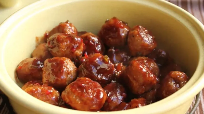 recetas Albóndigas De Cóctel De Pavo Con Glaseado De Naranja Y Arándanos