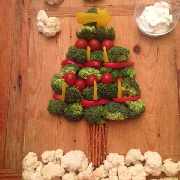 receta Árbol De Navidad Vegetal Con Brócoli