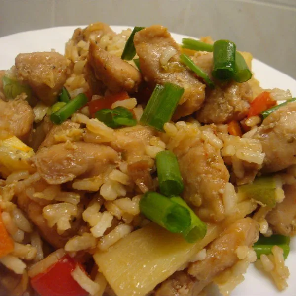 receta Riz frit au poulet chinois I