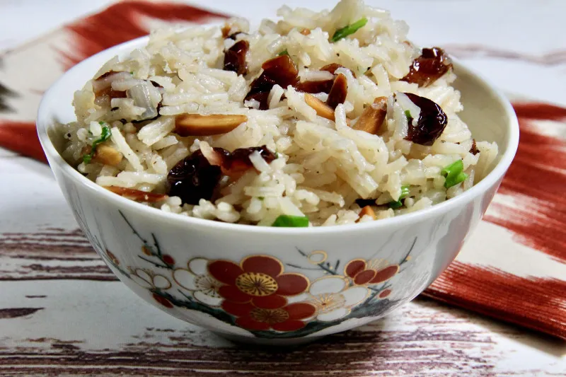 receta Riz pilaf aux canneberges et aux amandes