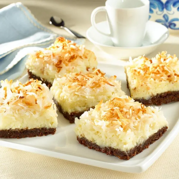 receta Barras De Cheesecake De Coco