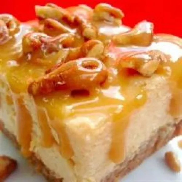 receta Barres de gâteau au fromage au caramel et aux noix de pécan