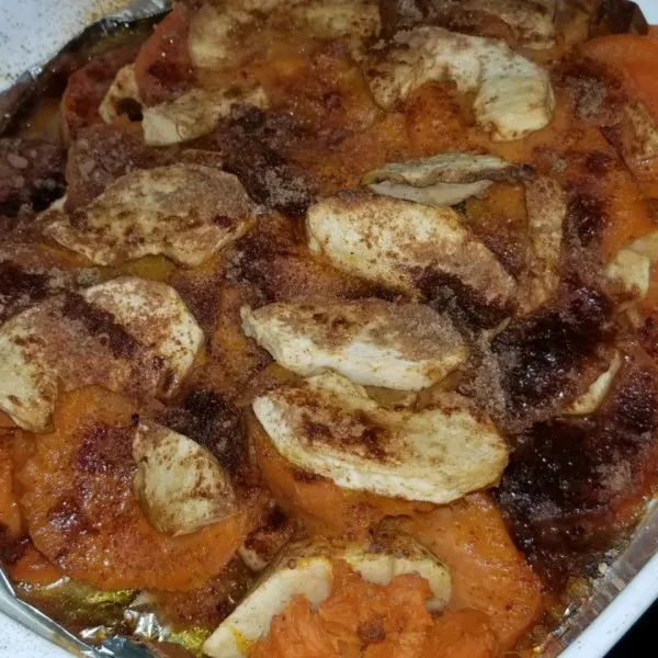 receta Gratin de patates douces et pommes