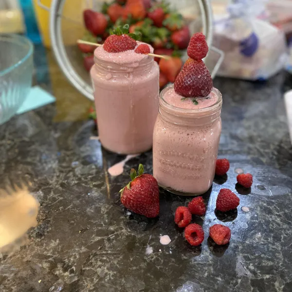 receta Batido De Fresas Y Frambuesas