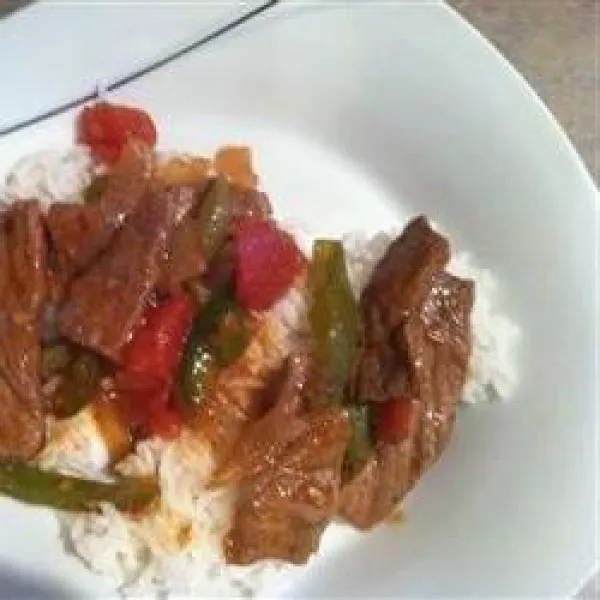 receta Bistec Y Arroz