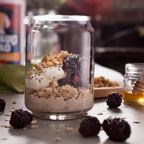 receta Blackberry Honey Walnut Overnight Oats