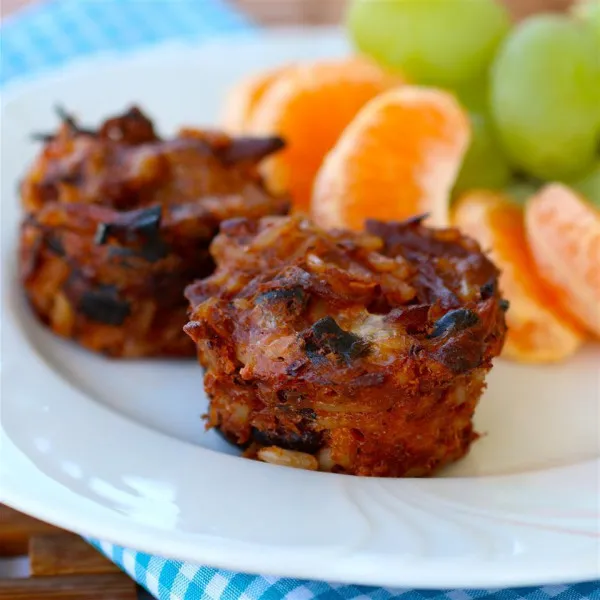 przepisy Cheesy BBQ Rice Bites