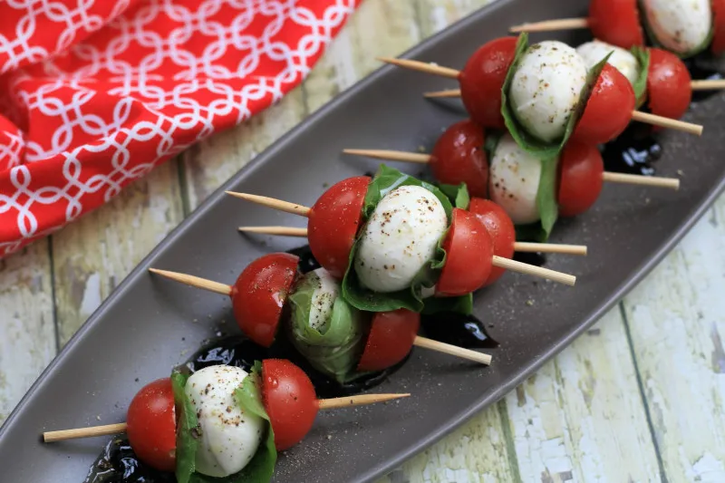 receta Brochetas Caprese