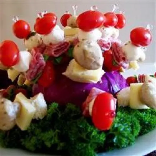 receta Brochetas De Antipasto