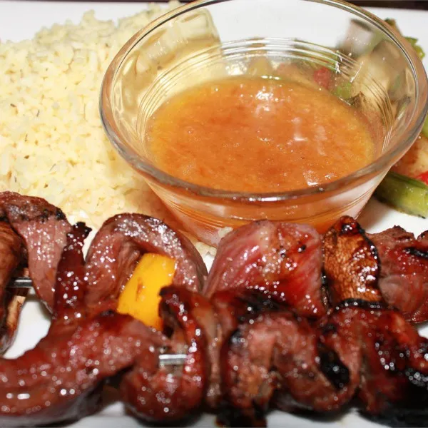 przepisy Mango Spiced Steak Skewers