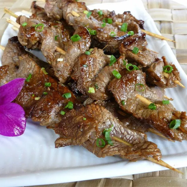 recetas Brochetas De Carne Asiática