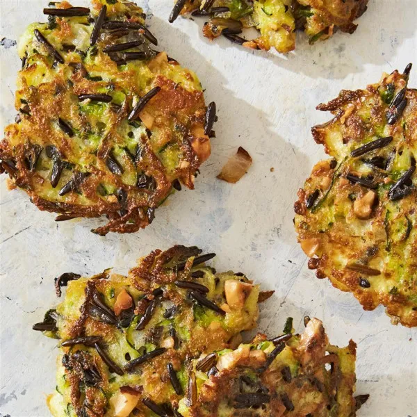 receta Beignets de Courgettes, Riz Sauvage & Noisettes