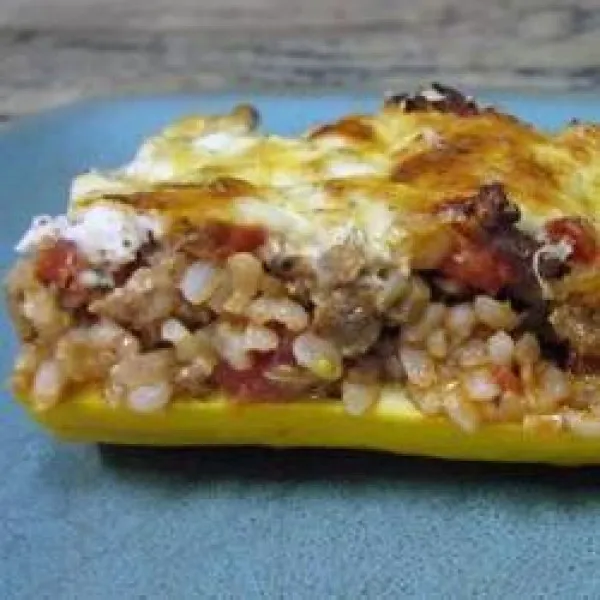 receta Calabacín Relleno De Queso Y Salchicha