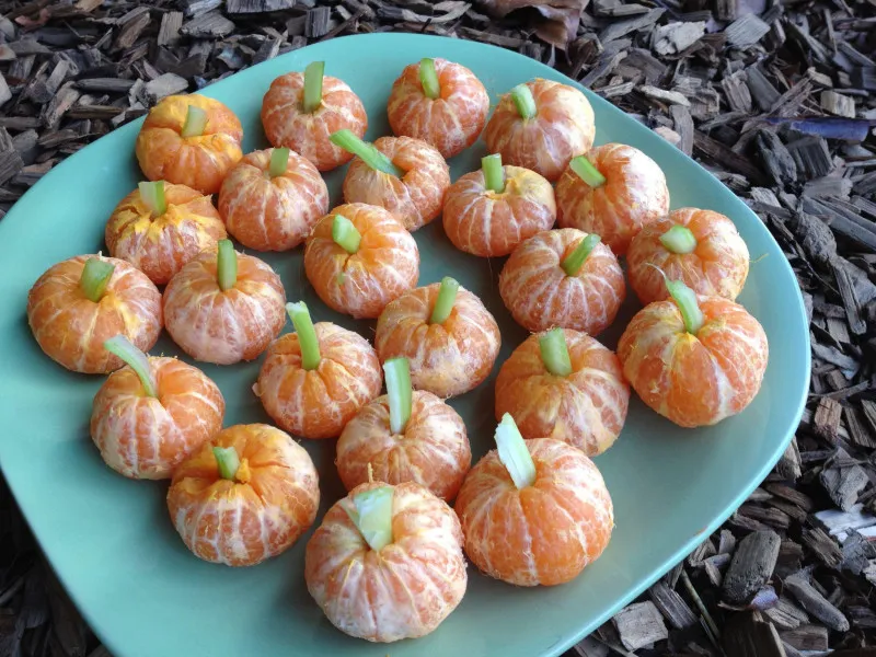 receta Citrouilles mandarines (snack sain d'Halloween)