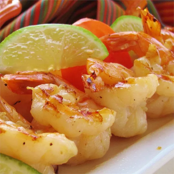 receta Tequila grillée Crevettes et citron vert