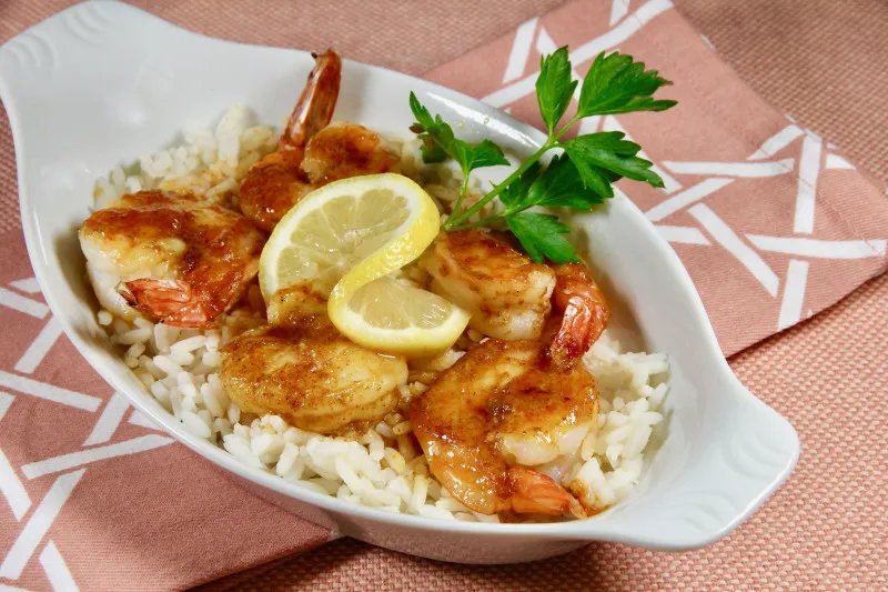 receta Crevettes au four au curry