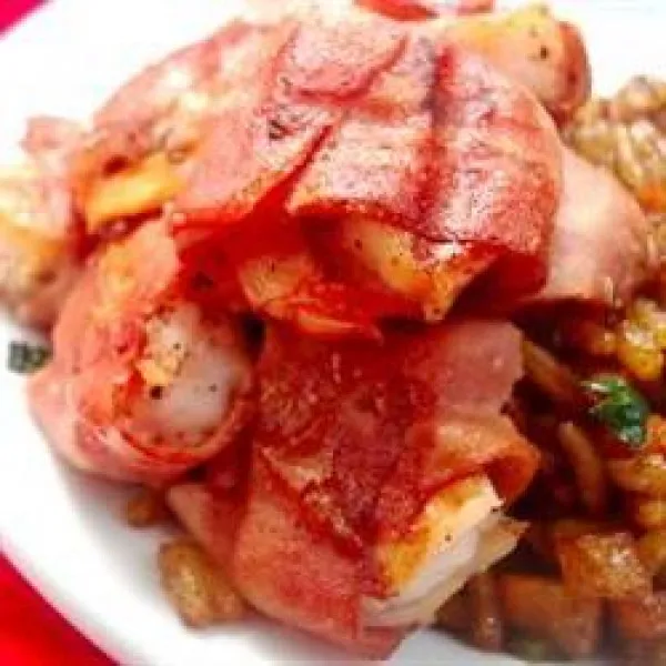 receta Crevettes enrobées de bacon