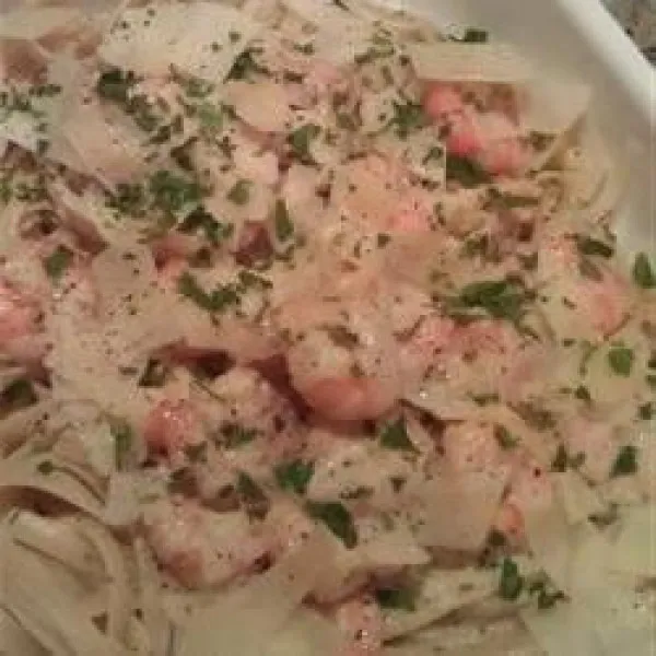 receta Crevettes Linguini Alfredo