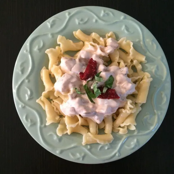 receta Campanelle d'aubergine crémeuse