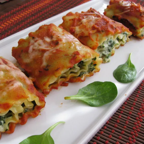 receta Canelones De Lasagna Y Espinaca