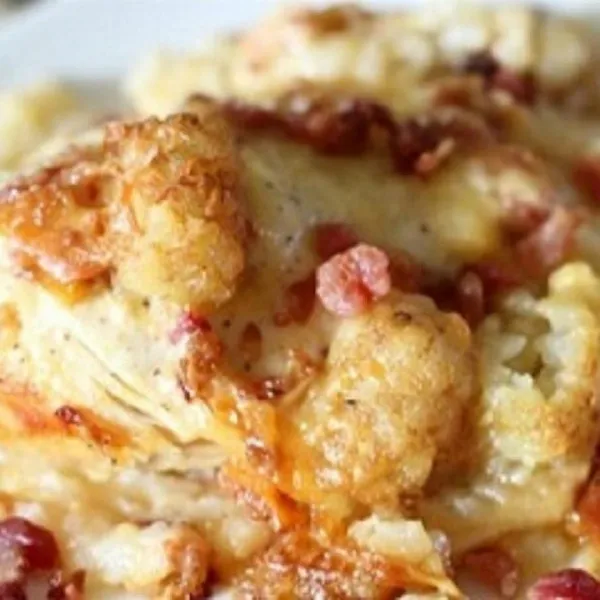 receta Casserole de poulet à la mijoteuse avec bacon, Tater Tots® et fromage