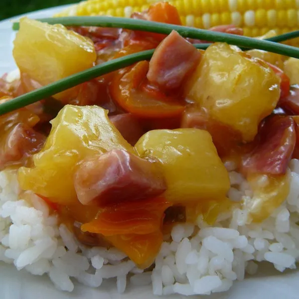 receta Dîner au jambon et à l'ananas