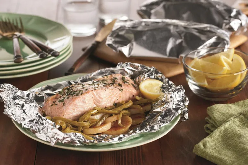 receta Cena De Salmón A La Parrilla En Papel De Aluminio