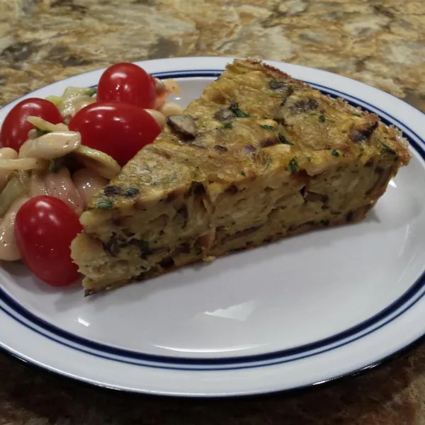 Przepis Mushroom Matzo Kugel