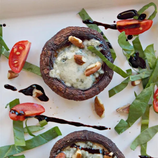 recetas Champiñones Portobello Asados ​​Con Queso Azul