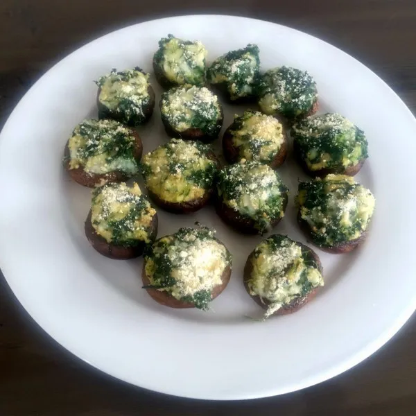 receta Champignons farcis aux épinards