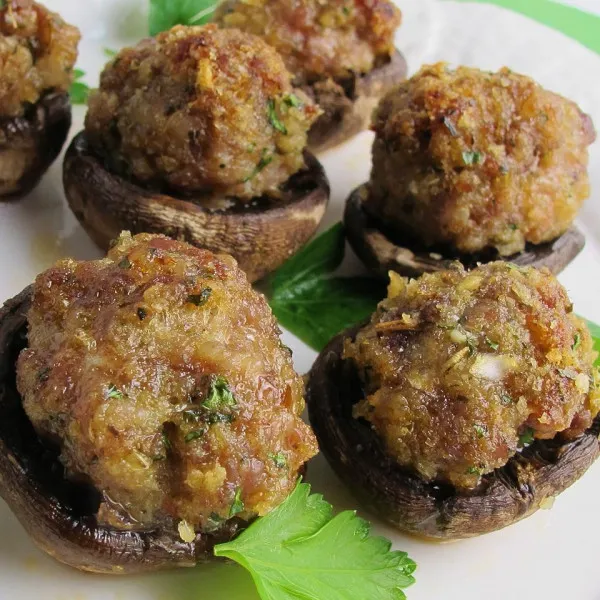 receta Saucisse facile aux champignons farcis