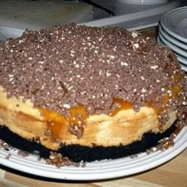 receta Cheesecake De Caramelo Cubierto Con TOBLERONE