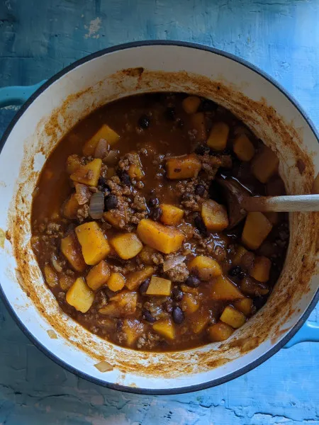 receta Chili à la courge musquée et au boeuf