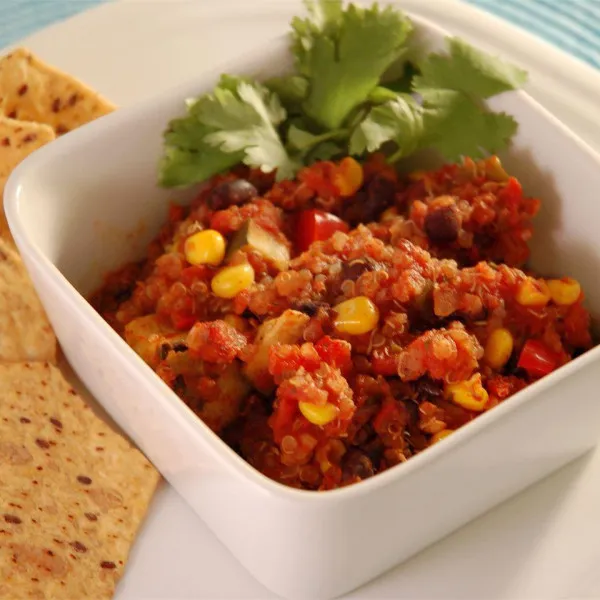 receta Quinoa Chili et Haricots Noirs