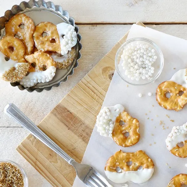 receta Chispas Pretzel Crisps® De Chocolate Blanco