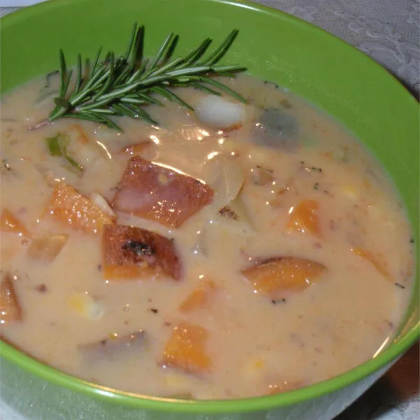 recetas Chowder Vegano Cremoso De Boniato Y Maíz