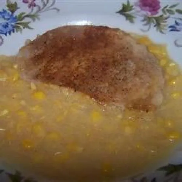 receta Côtelettes de porc à la crème de maïs