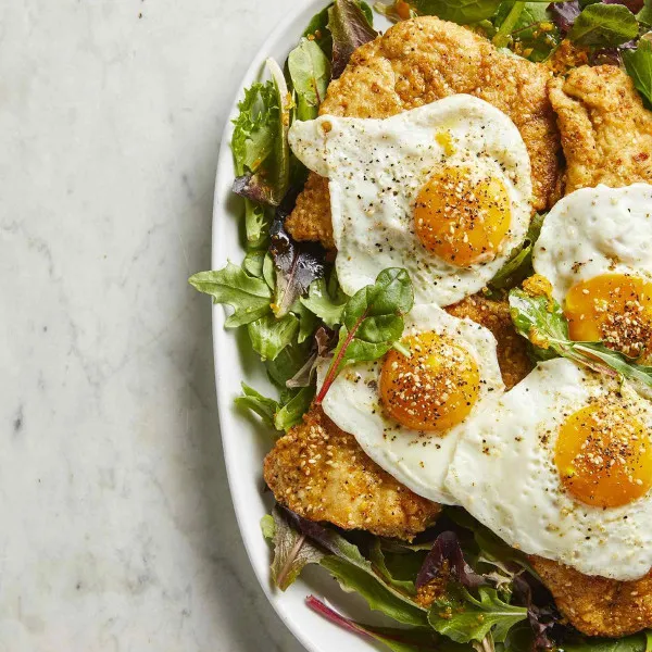 receta Escalopes de poulet et œufs Dukkah