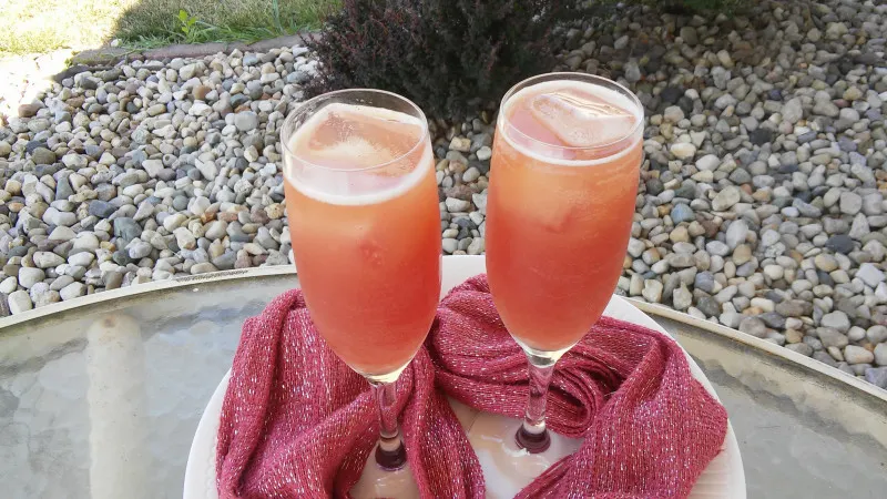 receta Cocktail au champagne rose