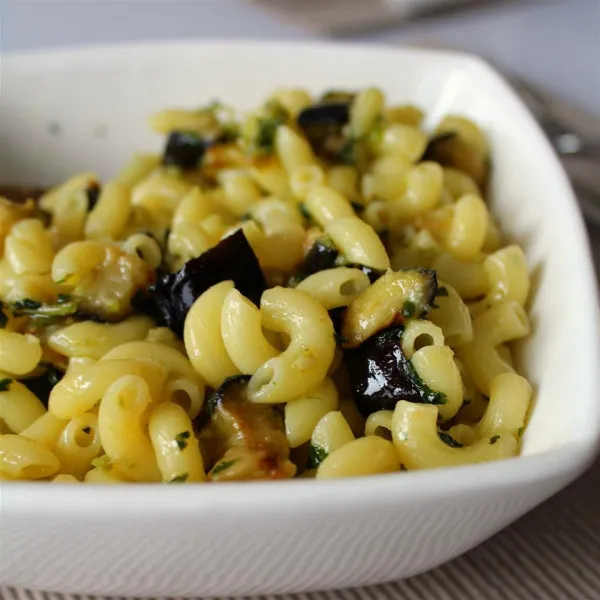 recetas Coditos Sin Gluten Ensalada De Pasta Con Pesto Y Berenjenas