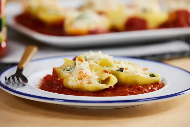 recetas Conchas De Pasta Rellenas De Vegetales