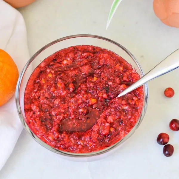 receta Relish à l'orange et aux canneberges avec Liqueur d'orange