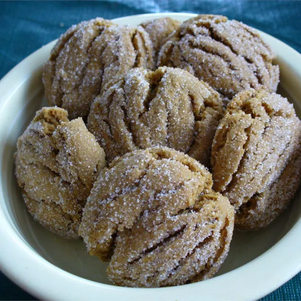 receta Crinkles au beurre d'arachide et à la mélasse