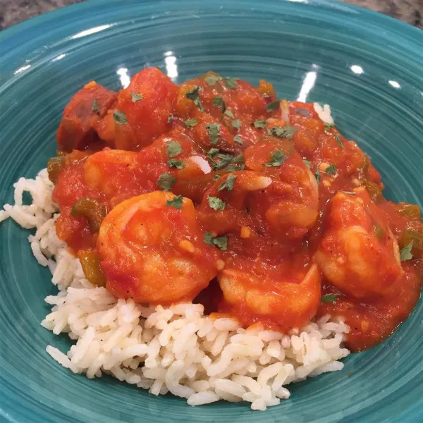 receta Creole épicée aux crevettes