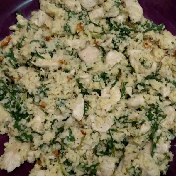 receta Couscous à la roquette, au poulet et aux noix