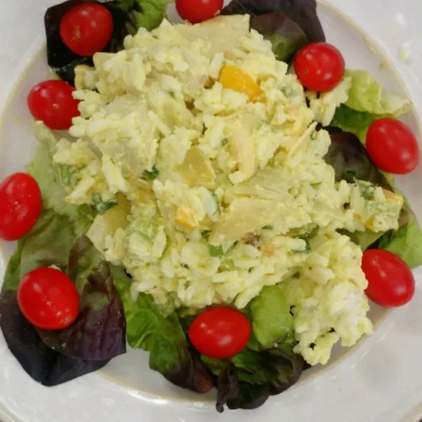 receta Salade de riz aux artichauts