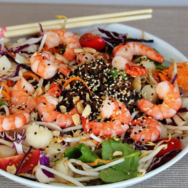 receta Ensalada De Camarones Y Fideos Soba