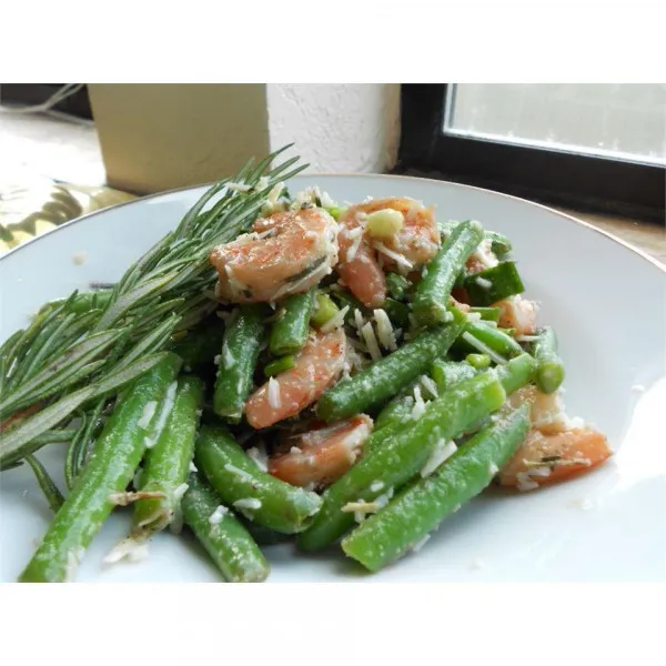 receta Salade de crevettes et de haricots verts pour les amateurs d'ail