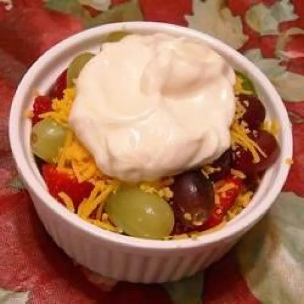 receta Salade étagée de fruits au cheddar