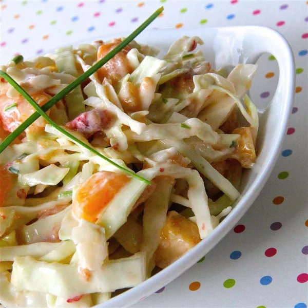 receta Ensalada De Col De Durazno Picante